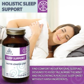 PURICA PURICA Vegan Sleep Support Supplement - 60 Capsules with Organic Ashwagandha & Reishi Mushroom