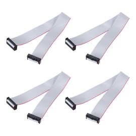 sourcing map 4 Pcs IDC Flat Ribbon Cable, 2.54mm Pitch 25mm Width 30cm Long 20 Pin FC to FC Flat Ribbon Connector Jumper Wire for PC, LED Displays