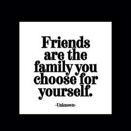 Quotable Magnet 'Friends are Family' Quote – Inspirational White Square Magnet for Fridge or Any Magnetic Surface, Durable, Stylish Motivational Decor