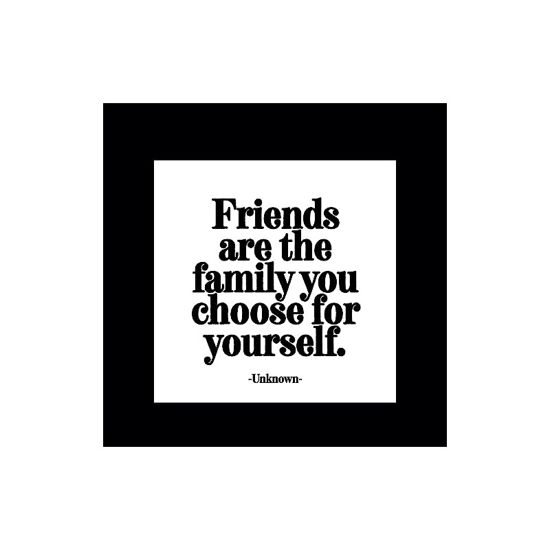 Quotable Magnet 'Friends are Family' Quote – Inspirational White Square