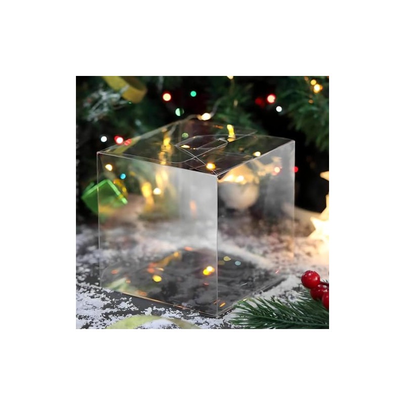 Stunning Medium Clear Favor Boxes - 3" x 3" x