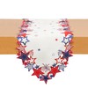 4th of July Table Runner with Embroidered Stars Memorial Day