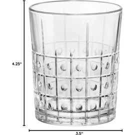 Bormioli Rocco Bartender Este 13.25 oz. Double Old Fashioned DOF Drinking Glasses, Clear, Set of 4