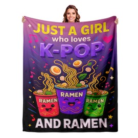 Kpop Blanket Kpop Merch K Pop Stuff K Pop Gifts for Girls Ramen Lovers Korean Room Decor Korean Gifts for Women Birthday Stocking Stuffers for Teen Girls Chritmas 60x50in Blanket for K Drama Lovers