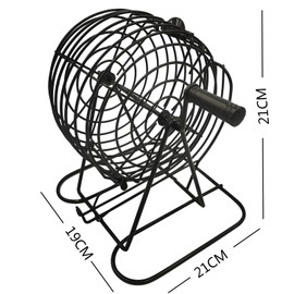 SEETOOOGAMES Deluxe Bingo Game Set - 8 Inch Metal Cage, 50 Paper Cards, 300 Colorful Clear Chips, Bingo Balls and Plastic Master Board, Great for Adults Large Groups, Familiy Games Nights Parties