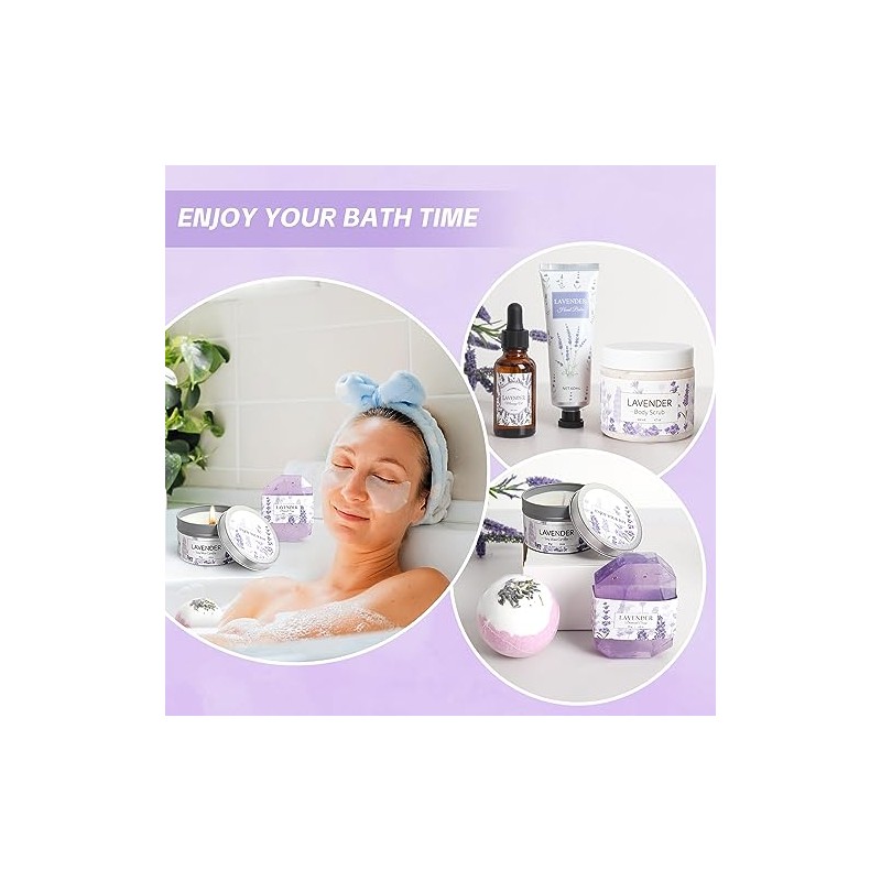 Frerdui Set De Regalo De Spa De Lavanda Set De