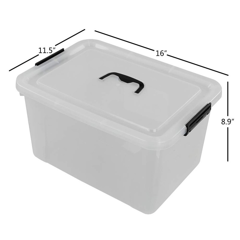 Begale 17.5 Quart Plastic Large Storage Container, Clear Latch Bin