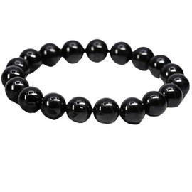 KRISTALGLOBE Black Tourmaline Crystal Bracelet for Men & Women Healing Crystal Yoga Bracelet Gemstone Beaded Bracelet Gifts Item - 8mm