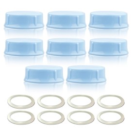 Tapas sólidas Maymom con anillo de sellado para biberones de tamaño estándar, tapas para biberón, compatibles con biberones Medela, Ameda y biberones Nuk pequeños, Playtex y Gerber, biberón Lifefactory; 8 piezas (azul)