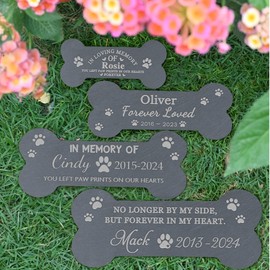 Eremovd Pet Memorial Gift, Pet Memorial Stone, Dog Memorial Gifts for Loss of Dog, Pet Loss Sympathy Gift, Pet Remembrance Gifts, in Memory of Dog Cat - Forever in My Heart Bone