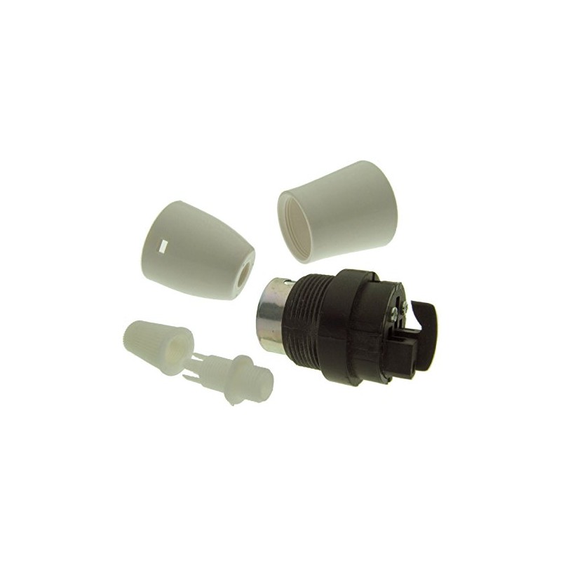 Bayonet Cap (B22) Bulb Holder in White with Shade Skirt