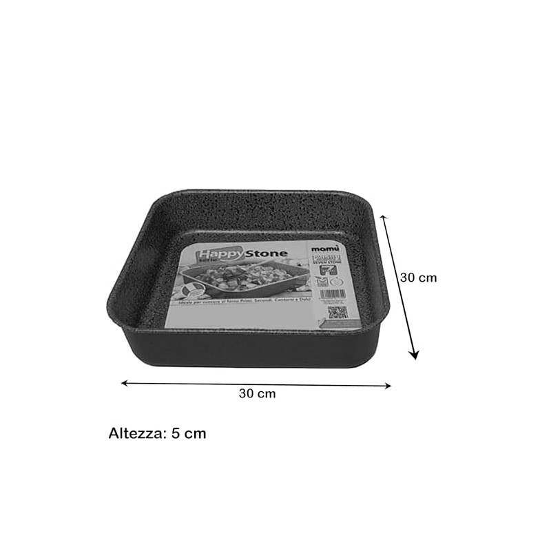 Mugnano Happystone MMU820H10 High Square Baking Mould 30 x 30