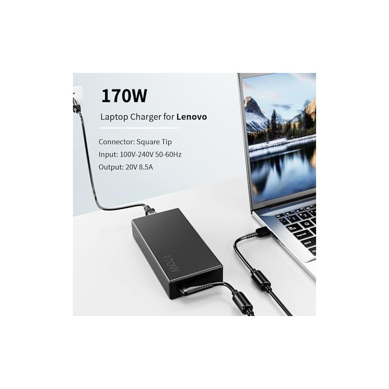 Cargador de 170 W compatible con adaptador ThinkPad P1 P53