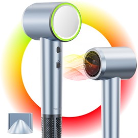 High Speed Ionic Hair Dryer, Travel Hair Blow Dryer for Fast Drying, Lightweight Portable Hairdryer for Women & Men with Nozzle, 4 Temps & 2 Speeds (Blue)