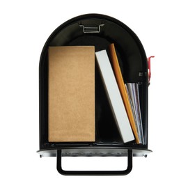 Gibraltar Mailboxes Ironside Large Capacity Galvanized Steel Black, Post-Mount Mailbox, MB801B