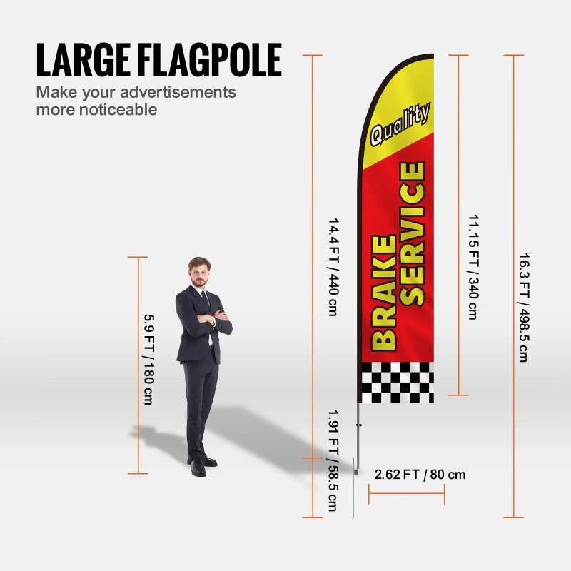 Auto Repair Advertising Feather Flag Pole Kit 4 Banner and