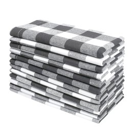 Goroly Home - Servilletas de tela 100 % algodón, 18 x 18 pulgadas, diseño a cuadros de cuadros a cuadros decorativos, lavables, juego de 12 servilletas para cenar, fiestas de buffet y camping, color