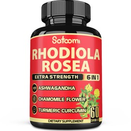 SATOOMI Rhodiola Rosea Capsules - Restful Stress, Brain & Energy Production Support - 60 Vegan Capsules for 2-Month Supply