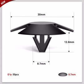 Nilight 50Pcs 8.7mm Hole Hood Insulation Push-Type Retainer Clips