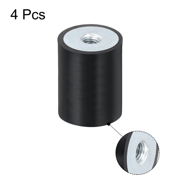 sourcing map 4Pcs 30 x 40mm M8 Thread Female Rubber