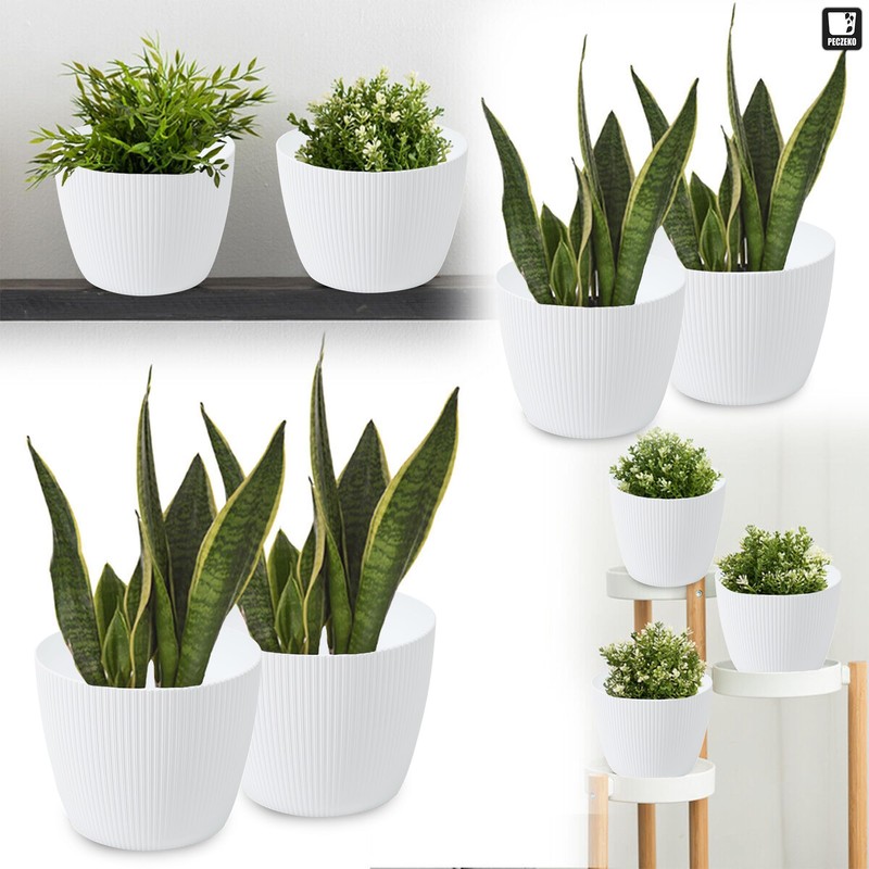 TULMERO Matte Flower Pot, Plastic Planter, Decorative Pot for Large