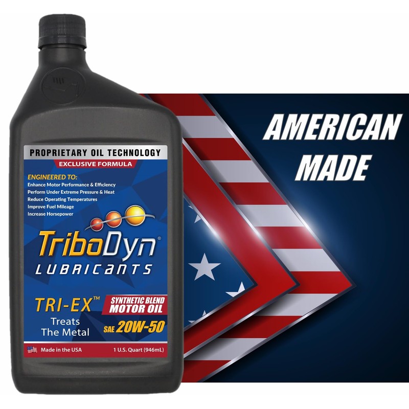 TriboDyn Tri-Ex Synthetic Blend Motor Oil (20W-50, 2 Quart Pack)