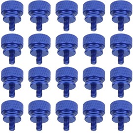 HELIFOUNER 20 Pieces 6-32 Thread, Blue Color Anodized Aluminum Computer Case Thumbscrews, Thumb Screws for Computer Case/Cover/Power Supply/Hard Drives