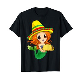 Mexican Mermaid Cinco de Mayo Tacos Mexican Fiesta Kids T-Shirt