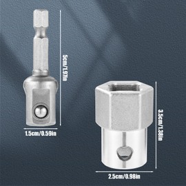 Trailer Jack Drill Adapter for Top Wind, Stainless Steel Trailer Jack Crank Handle Cordless Drill Adapter with Drive Socket Adapter for Top Wind Trailer Jack Crank Handles