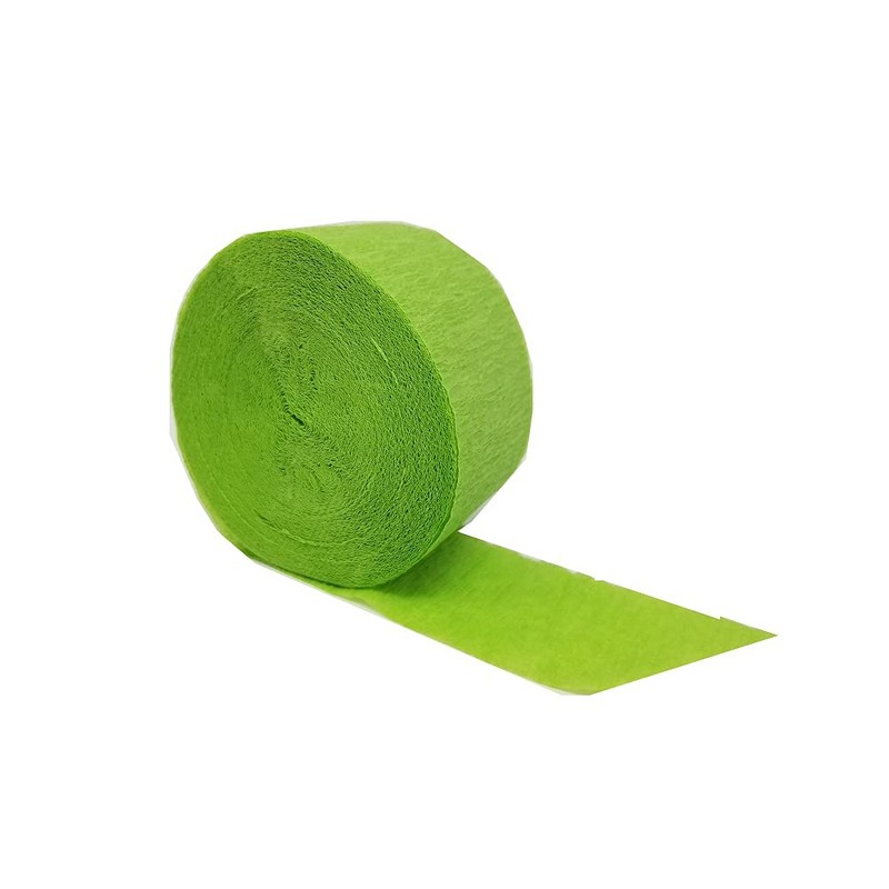 Lime Green Crepe Paper Streamers, 4 Rolls Total, Made in