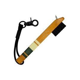 Callaway Heritage Wood Golf Club Brush with Groove Cleaner, Green/Ivory