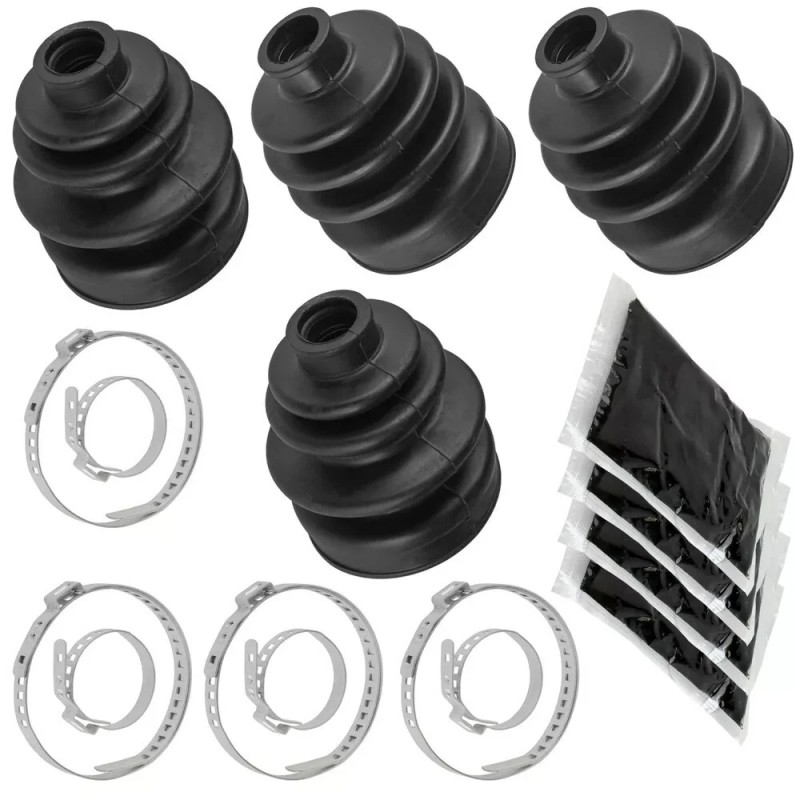 Caltric 2 Front Inner Outer Axle CV Boot Kit for