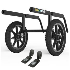 GanFindX Heavy Duty Kayak Cart | Adjustable Foldable Trolley with Durable Wheels, Portable Kayak Transport Cart, Tie-Down Straps Included (Detachable & Heavy-Duty)