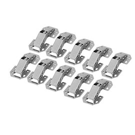 Bisagras Para Gabinete, 10 Piezas Acero Inoxidable De 90 Grados Bisagras De Puerta De Cierre Suave Bisagras De Armario Sin PerforacióN En Forma De Puente SuperposicióN Completa (3 Pulgadas)