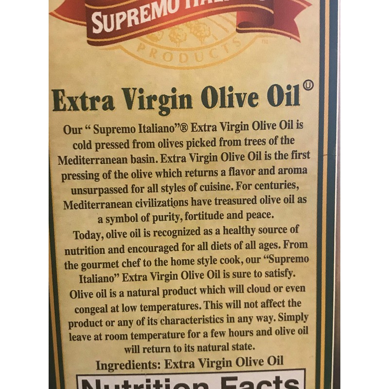 Supremo Italiano Extra Virgin Olive Oil, 101.40 Ounce (1)