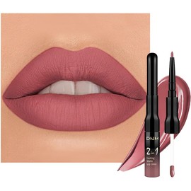 evpct Set De Maquillaje Para Mujer: Delineador De Labios Mate Y Labial Líquido Antique Rose(1 Unidad). Labial Mate De Larga Duración, A Prueba De Manchas, Color Rosa Nude. Duración: 24 Horas. Original