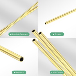 M METERXITY 3 Pack 300mm Brass Round Tube, 1.8mm OD 0.2mm Wall Thickness H65 Brass Seamless Tubing for Construction, Processing, DIY Crafts, Metal Straight Tube [0.07" x 0.01" x 12" ]