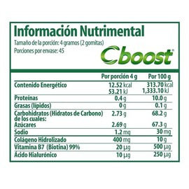 Suplemento alimenticio C-Boost sabor cereza, acaí 90 gomitas de 2 g c/u