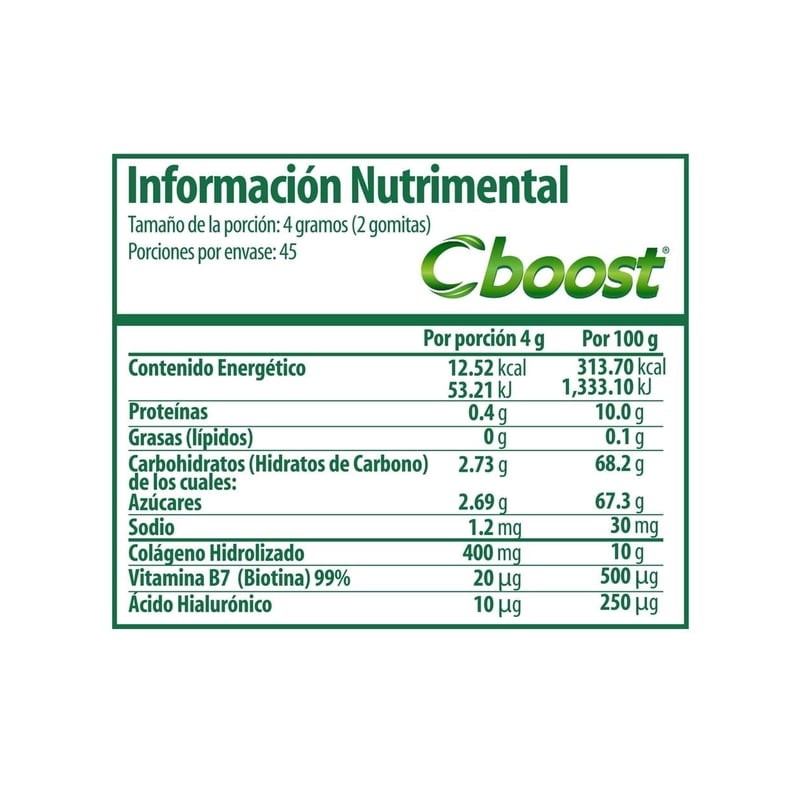 Suplemento alimenticio C-Boost sabor cereza, acaí 90 gomitas de 2