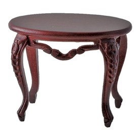 Dollhouse Miniature Mahogany Victorian Parlor Oval End Table