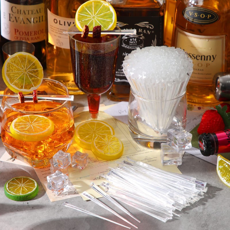 5000 Pieces 3.54 Inch Prism Picks Clear Triangular Plastic Cocktail