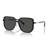 COACH Women's HC8401D Square Sunglasses, Black/Grey Solid, 64 mm
