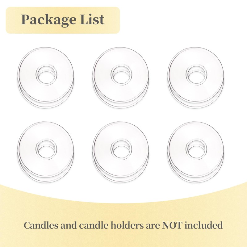 Hewory Glass Bobeches for Candlestick Holders, 12 Pcs Candle Drip
