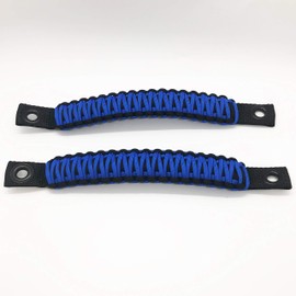 Bartact Rear Side Sound Bar Compatible with Jeep Wrangler Grab Handles Paracord JK - Black/Royal Blue Pair