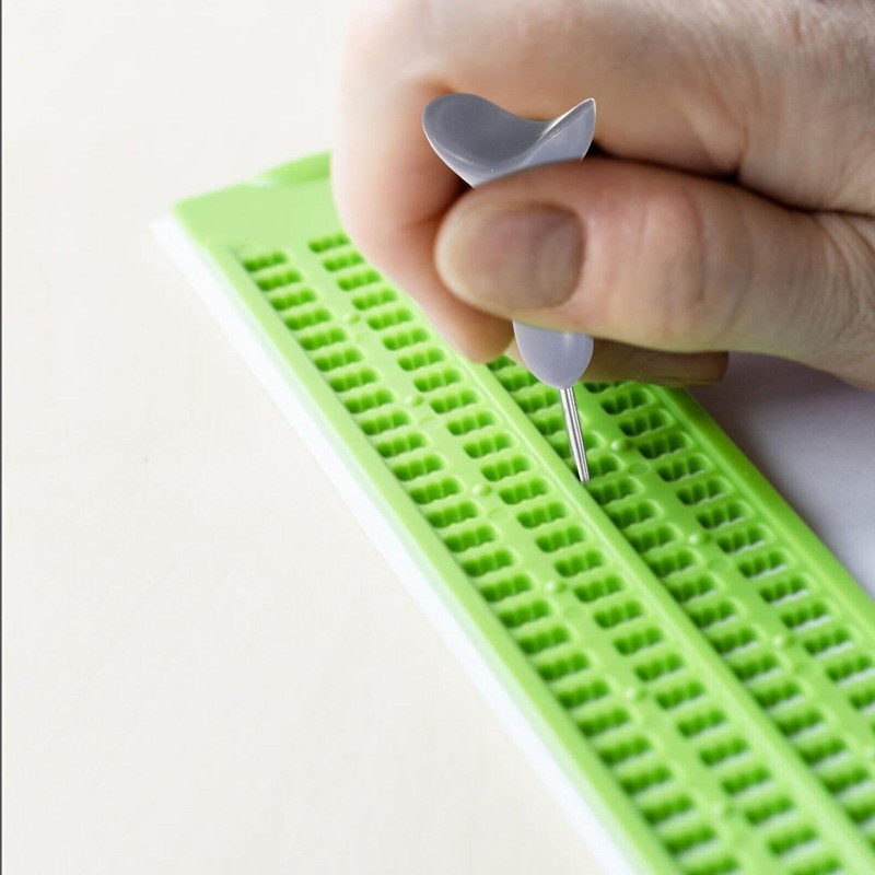 Healvian Braille Stylus Saddle-Shaped Braille Slate Stylus Plastic Braille Pen