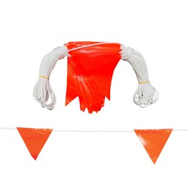 Safety Hivis Bunting - Bunting Red and White 30 metre roll High-Visibility Safety Bunting Flags for construction and events