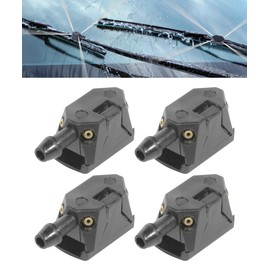 Flaconi 4 x car windscreen washer nozzles, universal windscreen wiper nozzles, car windscreen wiper washer nozzle, universal windscreen washer nozzle, suitable for 8 mm/9 mm wide windscreen wipers