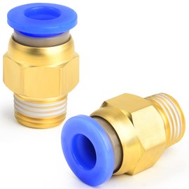 ERGAOBOY 2Pcs 8mm Pipe AD x 1/8 BSP Male Thread Straight Push to Connect Fittings (PC8 01)