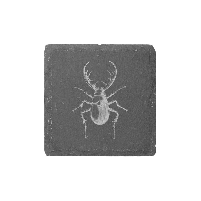 4 x 'Stag Beetle' 10cm Square Slate Coasters (CR00221820)