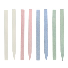 Jaasuee 8 Pieces Stone Nail File and Pumice Stone Stick Set - Nail Cuticle Pusher and Buffing Tool for Home and Salon Use